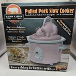 Nib Bacon Nation Crock Pot Slow Cooker Pink Pig Cover With Pulled Pork Recipe. Fixed Price $40.00.