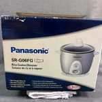 Panasonic SR-G06FG Automatic 3.3 Cup Rice Cooker Silver & White (new, Open Box). Fixed Price $40.00.