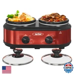 Sunvivipro 2X 1.25QT Dual Slow Cooker Buffet Server Warmer Removable Ceramic. Fixed Price $76.58.