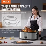 Electric Roaster Oven, 24 Qt Turkey With Self-basting Lid, Silver. Fixed Price $90.78.