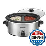 Proctor Silex Double Dish Slow Cooker 6QT Crock And Dual 2.5QT Nonstick Insert. Fixed Price $143.41.
