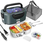 Electric Lunch Box 80W, 1.5L Warmer With 2 Compartments For Truck/car/w.... Fixed Price $32.66.