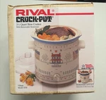 Nib Vintage Rival Crock Pot 3150 Cross Stitch Cottage Village Slow Cooker 3.5 Qt. Fixed Price $99.99.