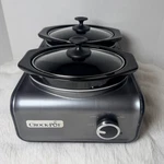 Crock Pot Hook Up Double Connectable 2 1-QUART Slow Cookers SCCPMD1-CH Works. Fixed Price $62.89.