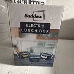 Buddew ABY-318 Electric Lunch Box 1.5L Blue Yellow White 12V/24V/110-230V. Fixed Price $40.00.