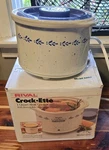 Vtg. Rival Crock-ette Stoneware Slow Cooker Model 3200 Tested With Original Box. Fixed Price $25.00.