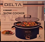 Delta 4 Quart Oval Slow Cooker With Glass Lid Blue. Fixed Price $32.45.