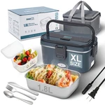 Sohida 1.8L+0.5L Heated Lunch Box For Men, 80W Electric 1.8L, Deep Blue. Fixed Price $38.06.