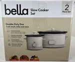 Bella 6-QT. Programmable Slow Cooker & 2-QT. Set Oatmilk. Fixed Price $42.99.