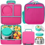 Fimibuke Bento Lunch Box Set For Kids Adult With 8OZ A8.BRIGHT Coral & Teal. Fixed Price $56.64.