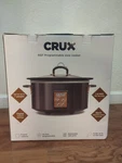 Crux 6 Quart Programmable Slow Cooker With Glass Lid Stainless Steel Black. Fixed Price $19.99.