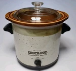 Rival Crock Pot Slow Cooker Server Model 3154/1 Brown Stoneware 4QT Vtg. Fixed Price $34.87.
