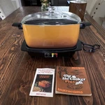 Vintage West Bend The Slo-cooker Plus Slow 5-SETTING Orange/black. Fixed Price $50.00.