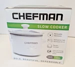 Chefman Slow Cooker White Compact Personal 1.5 Quart Stoneware 3 Heat Settings. Fixed Price $28.95.