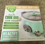 Greenlife 6 Qt Ceramic Non Stick Slow Cooker, Pfas-free Programmable Removable. Fixed Price $54.03.
