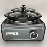 Crock-pot Hook Up Double Qt Slow Cooker SCCPMD1-CH Gray Connectable Tested. Fixed Price $46.87.