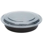 Safepro 48 Oz. Black Round Microwavable Container With Clear Lid Lunch Bento Box. Fixed Price $44.59.