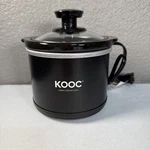 Kooc Small Slow Cooker, 0.65 Quart Black. Fixed Price $40.00.