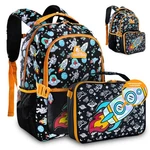 2 Pcs Set Space Backpack For Boys With Lunch Bag Holographic Rocket Patch. Fixed Price $50.81.