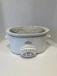 Rival 3860 6QT Oval White Crock Pot Slow Cooker Smart Euc. Fixed Price $65.00.