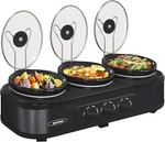 Triple Slow Cooker Buffet Servers And WARMER,3 Pot Food Small Mini Manual. Fixed Price $74.98.