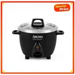 Aroma Select Stainless 6 Cup Electric Rice Cooker Black Compact. Fixed Price $45.99.