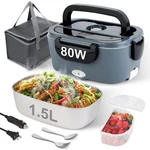 Nestdin 80W Electric Lunch Box For Adults, Stainless Steel 1.5L, Blue. Fixed Price $25.71.