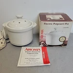 Vtg Aroma Electric Potpourri APP-2150 White Orginial Box Manual Tested Works. Fixed Price $17.95.