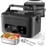 Moexili Electric Lunch Box, 2026 Upgraded 1.2L Cordless Heated Xxl, Black. Fixed Price $99.99.