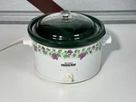 Rare Vintage Rival Crock Pot Model 3355 Purple And Green Grapes Quart. Fixed Price $29.99.