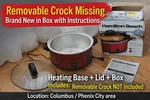 Hamilton Beach 33666FG 6QT Slow Cooker New, Missing Crock (no Inner Ceramic Pot). Fixed Price $29.91.