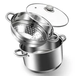 6 18/10 Stainless Steel Tri-ply Stockpot And Quarts, Sliver. Fixed Price $63.99.