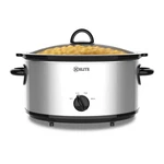 Kitchen Elite 7 Qt Slow Cooker, Stainless Steel Ceramic Crock Pot With Glass Lid. Fixed Price $49.99.