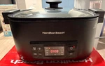 Hamilton Beach 6 Quart 9-IN-1 Programmable Slow Cooker With Sear, Browning, Rice. Fixed Price $59.00.
