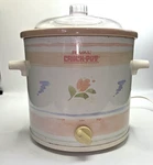 Vtg 1990 Rival 3.5 Qt Crock Pot Slow Cooker Model 3100/2 Floral Tested & Works. Fixed Price $24.99.