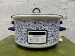 Pioneer Woman Scroll Floral 6 Quart Crock Pot Slow Cooker Blue Works! Pic. Fixed Price $36.00.