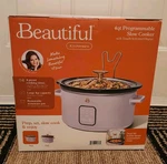 Beautiful 4QT Slow Cooker Touch-activated Display, Lavender By Drew Barrymore. Fixed Price $32.89.