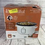 Beautiful 4 Qt Slow Cooker Touch Activated Display White Icing Drew Barrymore. Fixed Price $32.99.