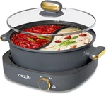 Dual-flavor Electric Hot Pot, 4L Nonstick Shabu For Parties & Gatherings. Fixed Price $114.99.