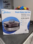 Midea Dual- Zone Hot Pot 6.3QT Dishwasher Safe. Non-stick Ceramic Coating. Fixed Price $100.00.