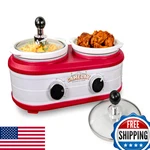 Nostalgia Game Day 2.5-QUART 2-SECTION Slow Cooker Lid And Ladle Keg-like. Fixed Price $50.38.