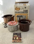 Vintage Sunbeam 5 Qt Crocker Cooker Fryer Model 9-18 New Box Instructions. Fixed Price $149.00.