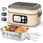Dravel Electric Heated Lunch Box For Men, 6.3 Cup 100W 1PACK, Grey+beige. Fixed Price $99.99.