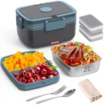 Electric Lunch Box Food Heater With 2L Stainless Steel & 1L Pp Fruit Container. Fixed Price $23.98.
