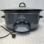 Rival 3860 6QT Oval Grey & Black Crock Pot Slow Cooker Smart Tested Works. Fixed Price $49.95.