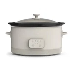 Bella 6.0 Qt Programmable Slow Cooker, Ceramic Nonstick Quarts, Oatmilk. Fixed Price $75.88.