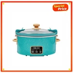 The Pioneer Woman 6 Qt Digital Slow Cooker With Locking Lid, Teal Speckle Patter. Fixed Price $44.99.