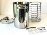 Progressive Stainless Steel Asparagus Steamer Pasta Pot Mesh Basket 3PC Nwob Set. Fixed Price $22.99.