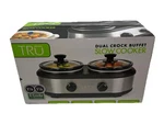 Tru Dual Crock Buffet Slow Cooker 1/4 Quarts Each - New In Box Controls. Fixed Price $34.90.