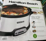 Hamilton Beach Programmable Stay Or Go Slow Cooker Clip-tight Sealed Lid 7 Quart. Fixed Price $44.10.